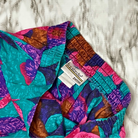 Fire Islander Petite Womens Sz S 80s Bold Bright Midi Skirt Electric Floral Vtg - Picture 7 of 7